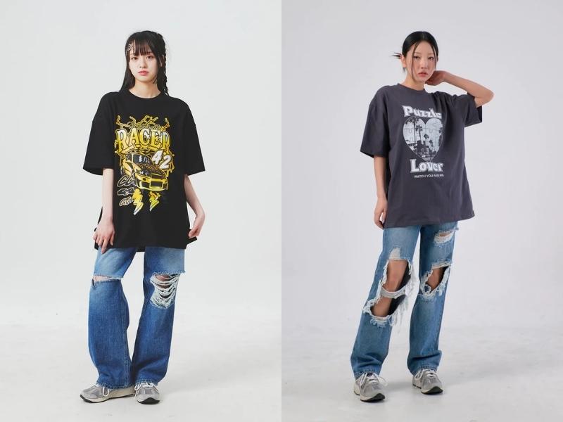 Quần jeans rách là item thích hợp để phối đồ nữ cá tính (Nguồn: lewkin.com)