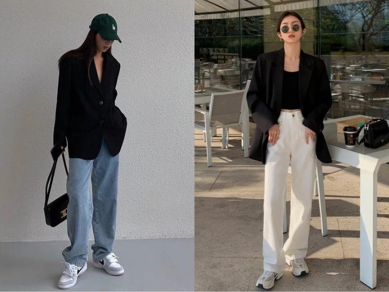 Áo blazer giúp bạn trông cool ngầu, cá tính hơn rất nhiều (Nguồn: thestylepanorama.com và Maggie Guo)