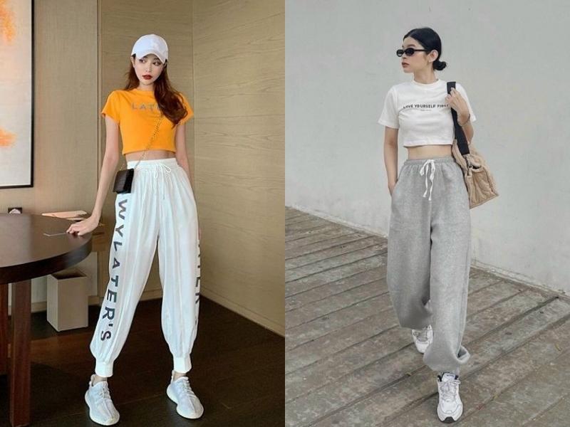 Quần jogger là item thời trang phù hợp với các bạn nữ yêu thích sự phá cách, cá tính (Nguồn: chancosvn.com và halotravel.vn)